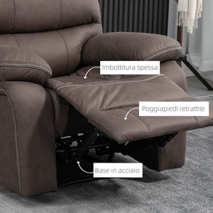 Poltrona Relax Manuale Reclinabile 97x99x96 cm  in Tessuto Marrone