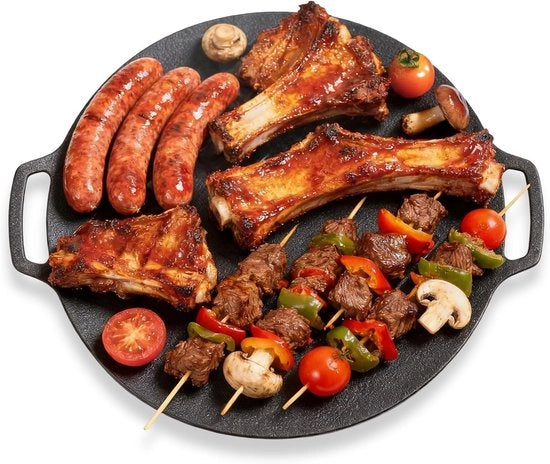 Panno di cottura a griglia 36cm - Panno di cottura a griglia coreano - Superficie antiscorrosiva - Maniglie a doppia presa - Fatto di alluminio laminato - Cottura sostenibile - Panno di cottura per barbecue

Modello: 
36cm