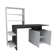 Scrivania in legno "Melis" - 146 x 60 x 128 cm - Bianco antracite