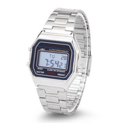 Orologio Elettronico con Display LED Digitale - Cinturino in Acciaio Inossidabile - Quadrata Dial - Orologio Universale - Ideale per l'Uso Giornaliero