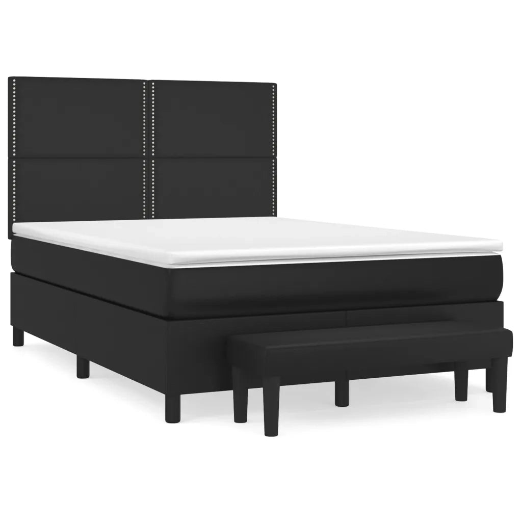 Giroletto a Molle con Materasso Nero 140x190 cm in Similpelle 3137599