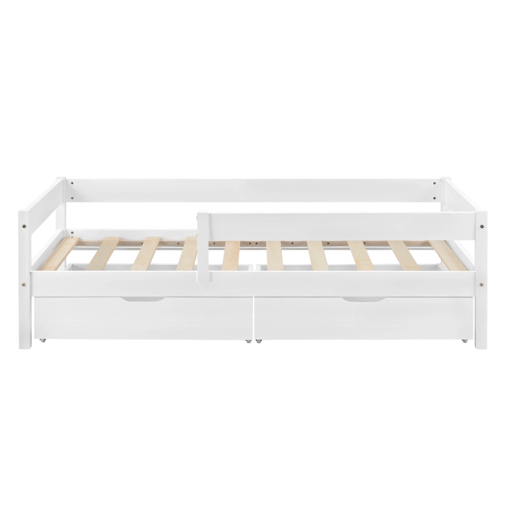 Struttura Letto Borgarnes per Bambini Ragazzi 200 x 90 cm in Legno di Pino - Bianco [en.casa]