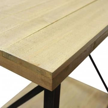 TAVOLINO AUBERON IN FERRO E LEGNO A 2 RIPIANI 63X40X68 CM OKX