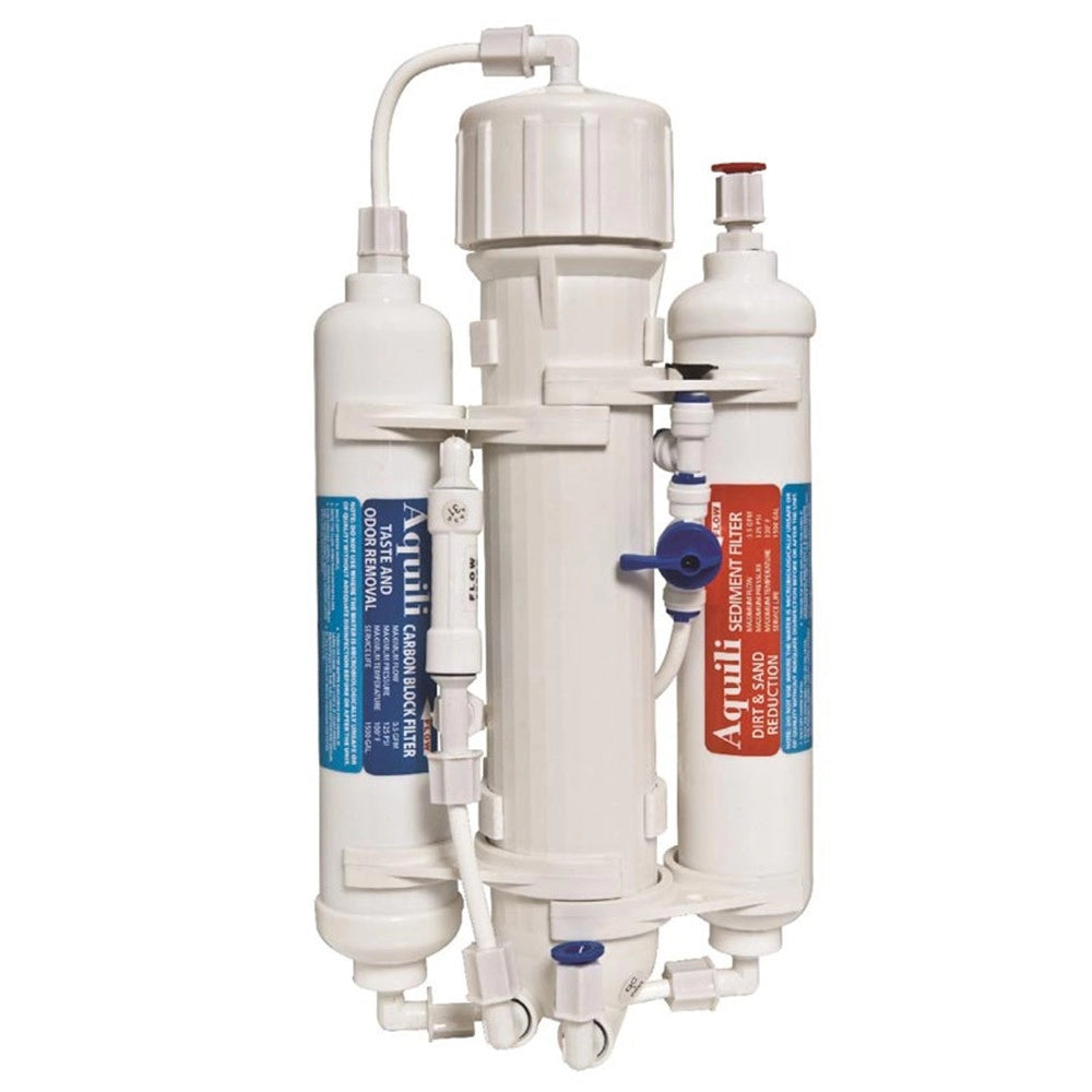 Aquili impianto ad osmosi in-line a 3 stadi 50GPD con Flush Valve