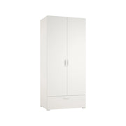 Armadio Camera da Letto Centaurea, Guardaroba 2 Ante Appendiabiti Made in Italy, 52.00x180.00h cm Bianco