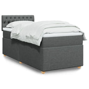 vidaXL Giroletto a Molle con Materasso Grigio Scuro 90x190 cm Tessuto
