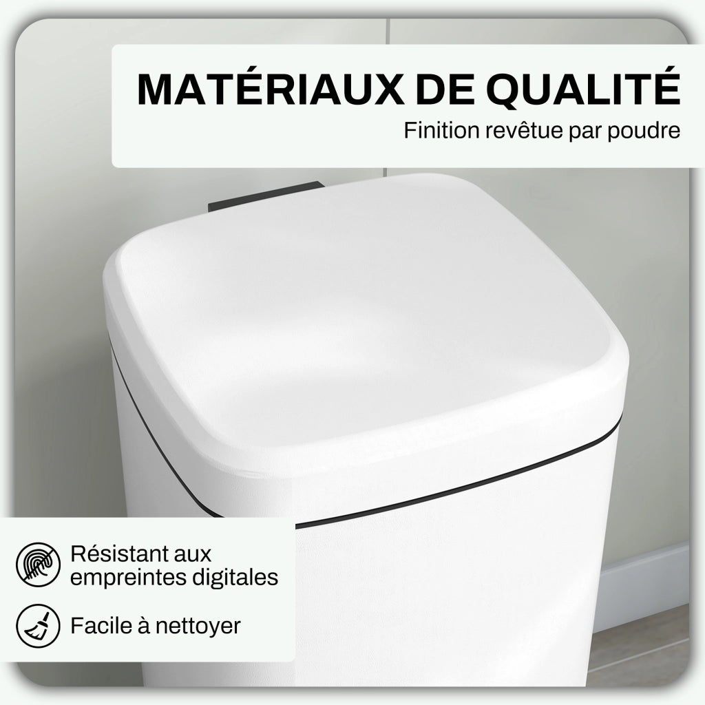 Cestino per rifiuti da cucina 30L ¨C zephmum ¨C 28x35x63.5 cm bianco
