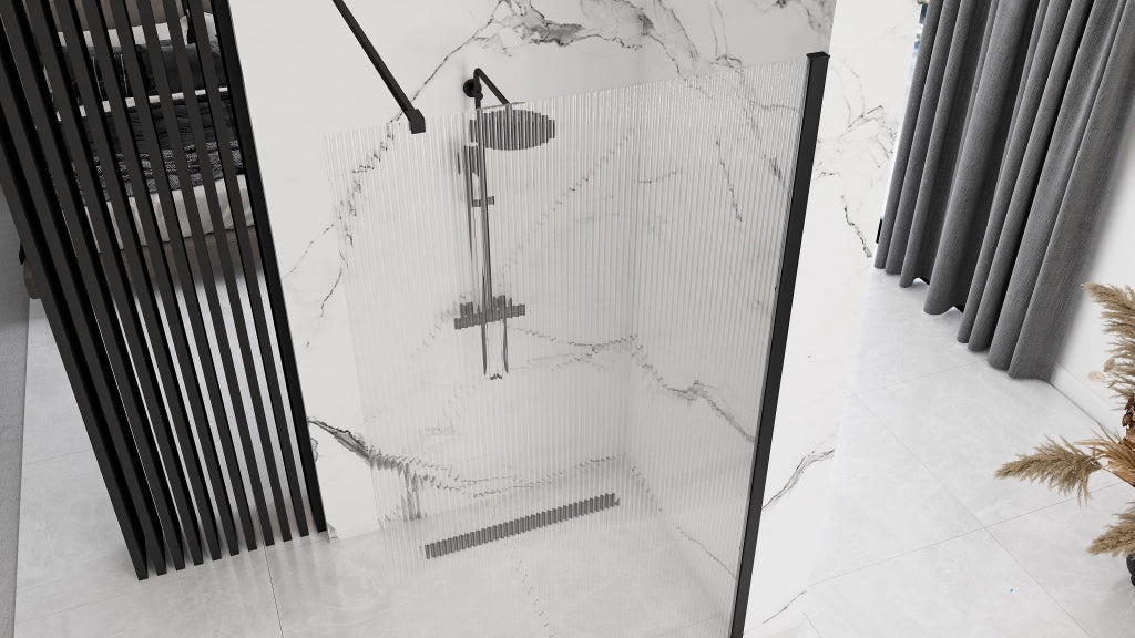 Parete Doccia Rea Aero Intimo Black Mat 120