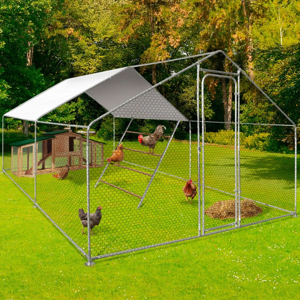 IDMarket - Grand pasatoio per galline 4 livelli in legno, compatibile con recinzione per pollaio