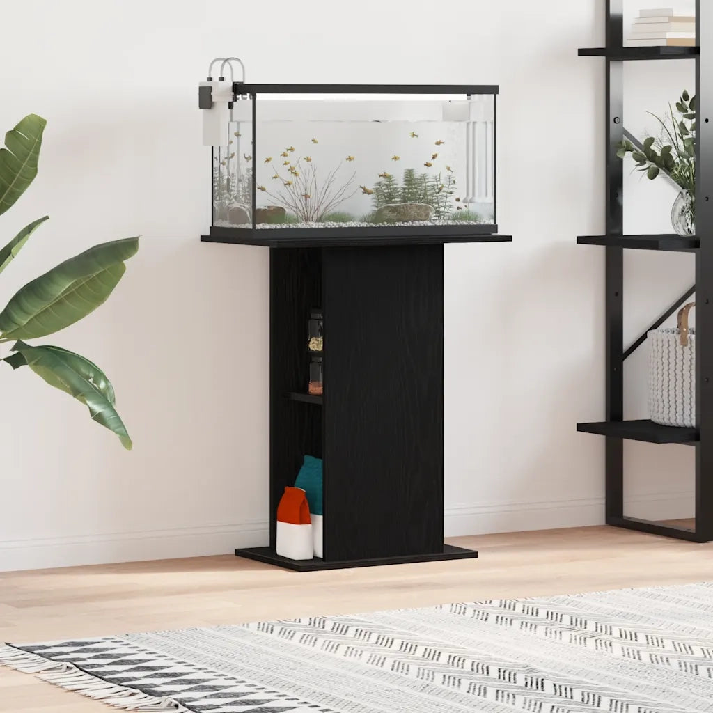 vidaXL Supporto per Acquario 60,5x36x72,5cm Multistrato Rovere Nero
