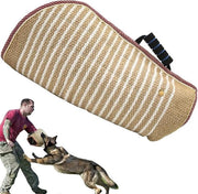 Guardia per protezione delle braccia in juta per cani con manico per addestramento