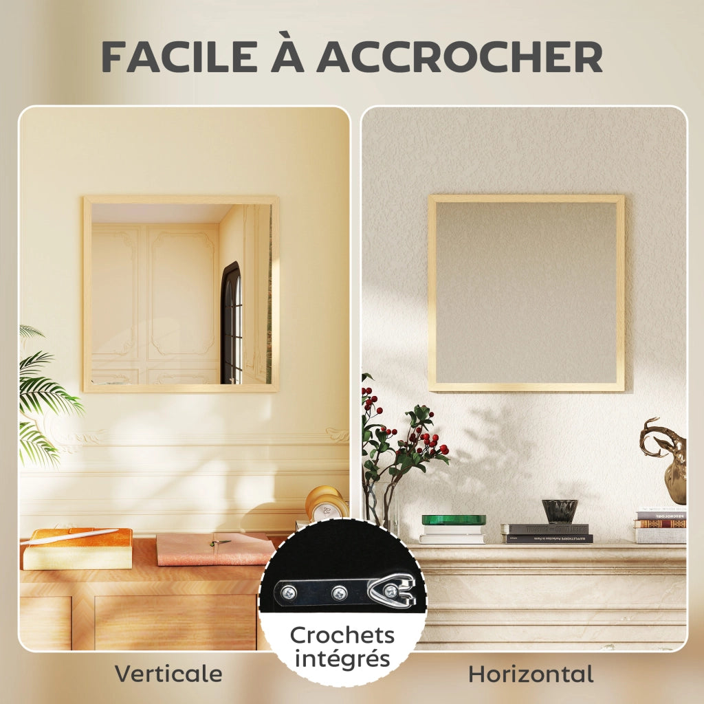 Specchio Quadro 50x50 cm ¨C zephmum ¨C Legno Naturale