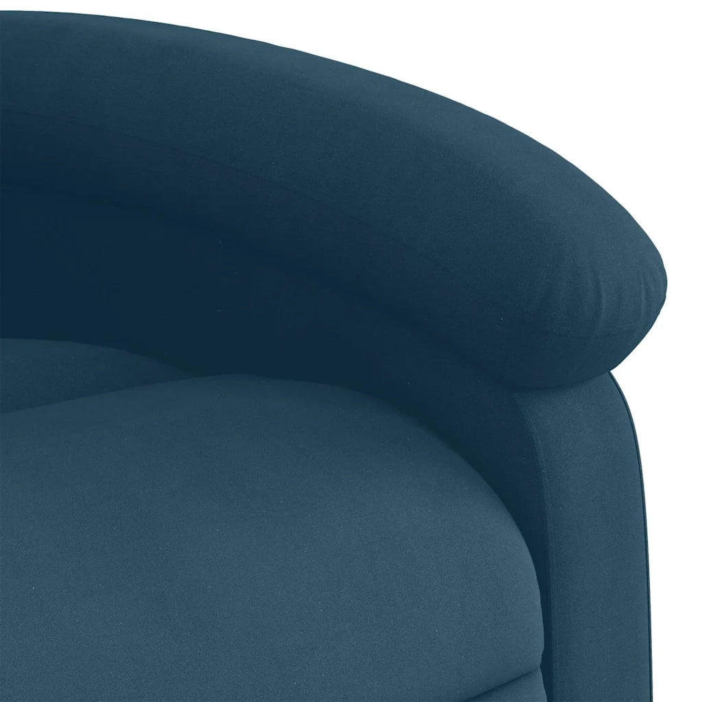 Poltrona Massaggiante Reclinabile Blu in Velluto 371818