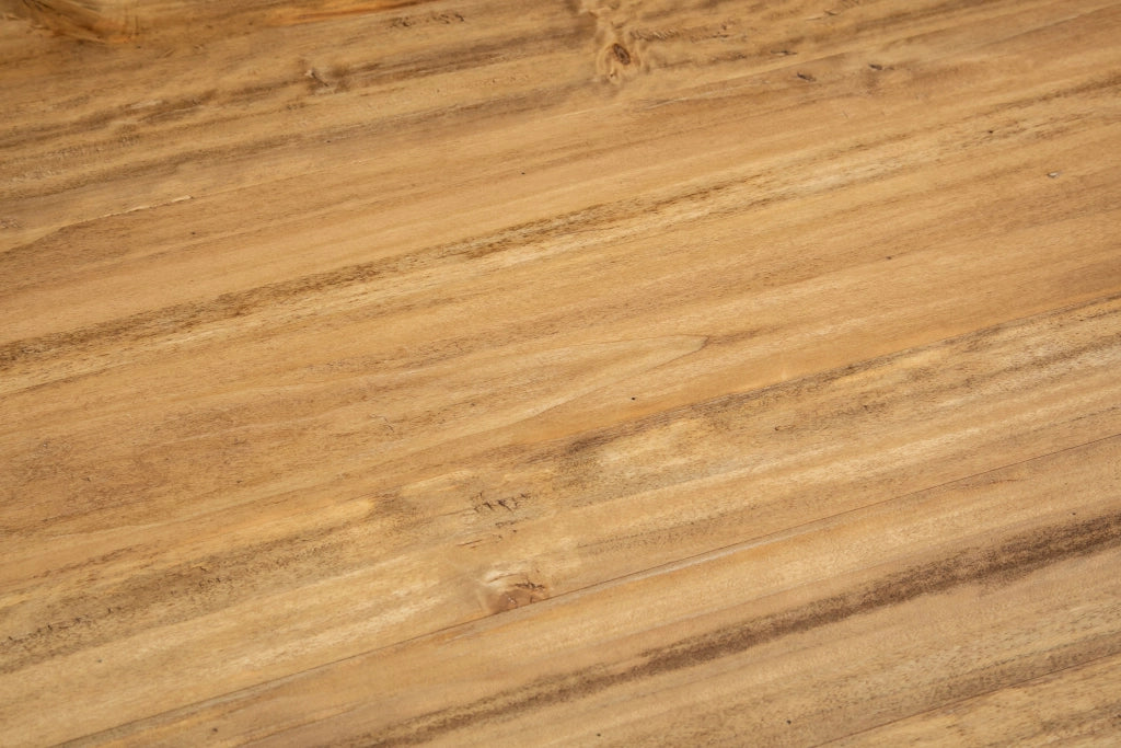 Biscottini Tavolo Country in legno massello di tiglio struttura bianca anticata piano naturale. Made in Italy