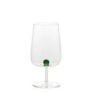 Bilia Set 6 Calici in Vetro Borosilicato con Sfera Colorata Verde - Design Artigianale Elegante e Resistente agli Shock Termici per la Tavola