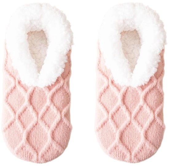Pantofole per Donna - Anti-Slittamento - Pantofole in Felpa - Pantofole Invernali - Pantofole Calde - Dimensioni: 23x11 Cm - Colore: Rosa - Un Paio - Taglia Unica
