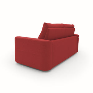 Cupido Divano letto con morbido schienale alto in tessuto impermeabile simil cotone T13 202 cm (mat. 140x197) rosso