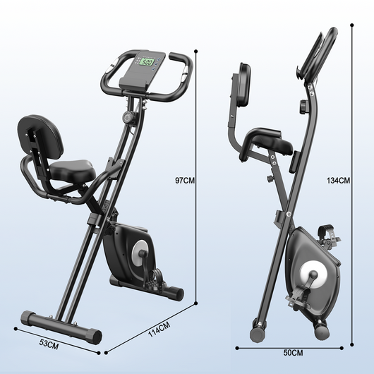 Cyclette reclinabile con schienale - RATTANTREE - con 8 livelli di resistenza regolabili - Nero