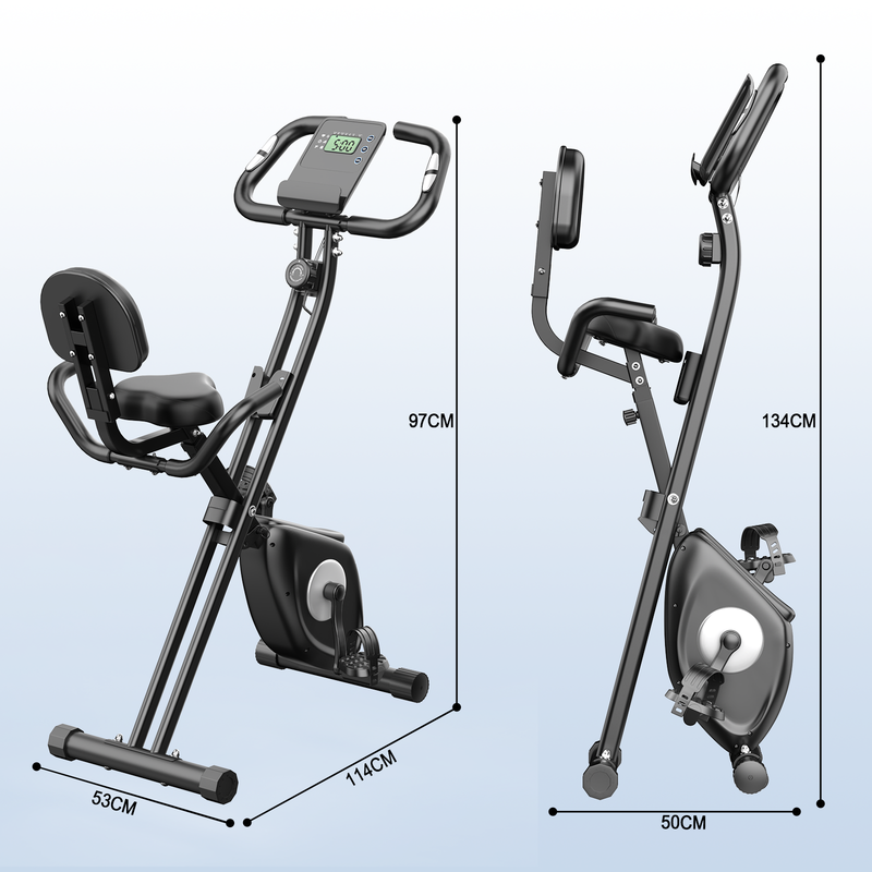 Cyclette reclinabile con schienale - RATTANTREE - con 8 livelli di resistenza regolabili - Nero
