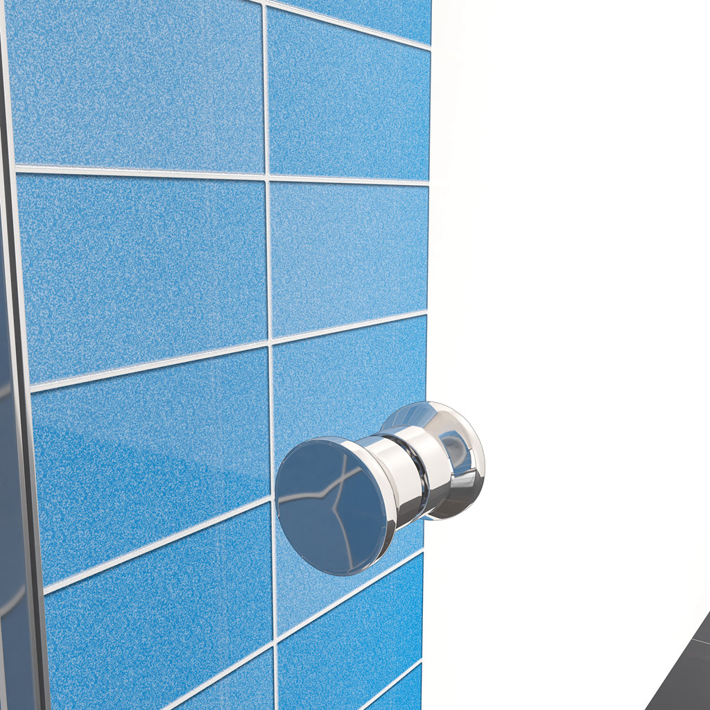 185 cm Box Doccia per Nicchia Porta a Soffietto Vetro Temperato 5 mm Trasparente  Profili Cromati Lucidi 86 cm