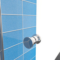 185 cm Box Doccia per Nicchia Porta a Soffietto Vetro Temperato 5 mm Trasparente  Profili Cromati Lucidi 86 cm