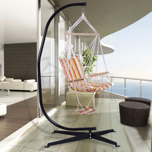 Supporto per amaca a sedia Telaio in acciaio per amaca a forma C carico 150kg-Amache e supporto