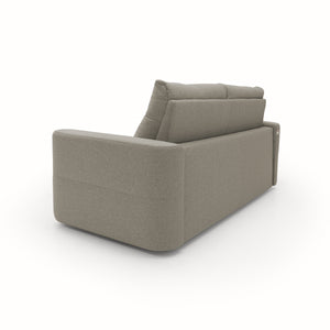 Cupido Divano letto con morbido schienale alto in tessuto impermeabile simil cotone T13 202 cm (mat. 140x197) tortora