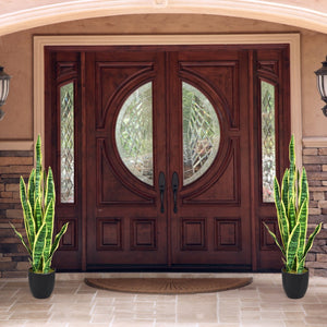 Pianta artificiale sansevieria finta da 90cm con serpente con vaso e 20 foglie, agave finta per casa giardino ufficio-Piante artificiali