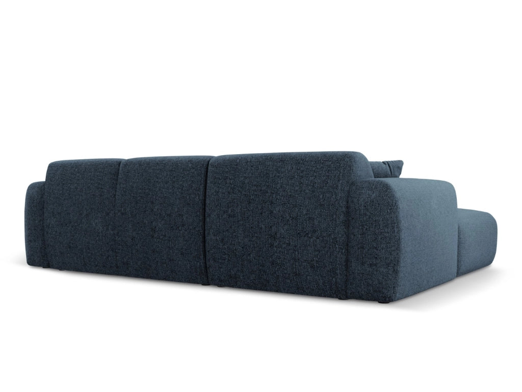 Cosmopolitan Design - Divano angolare destro "Nolio" 4 posti in ciniglia blu reale 