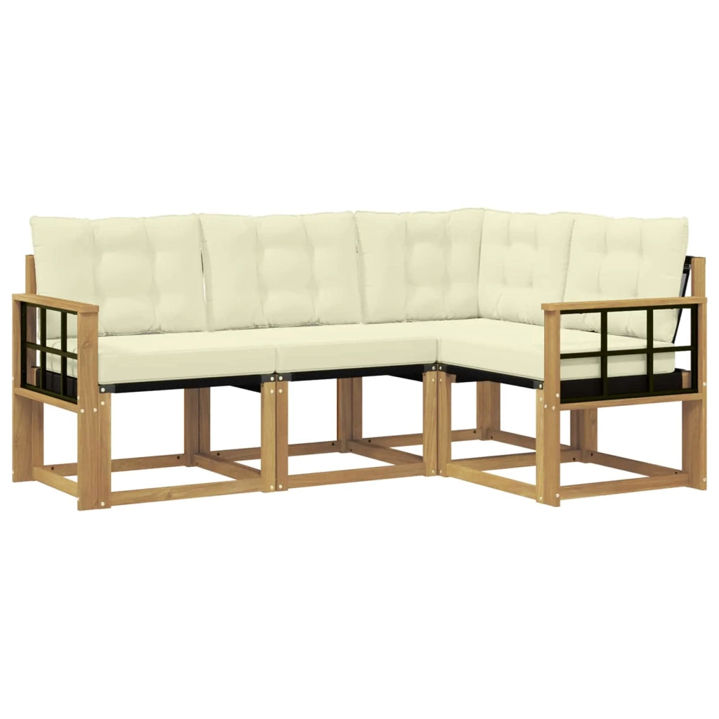 Set di divani da esterno con cuscino 4 pcs Bianco e Crema 3389432