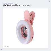 Obiettivo Macro per Fotografia con Luce Riflessa per Telefoni Cellulari 15x