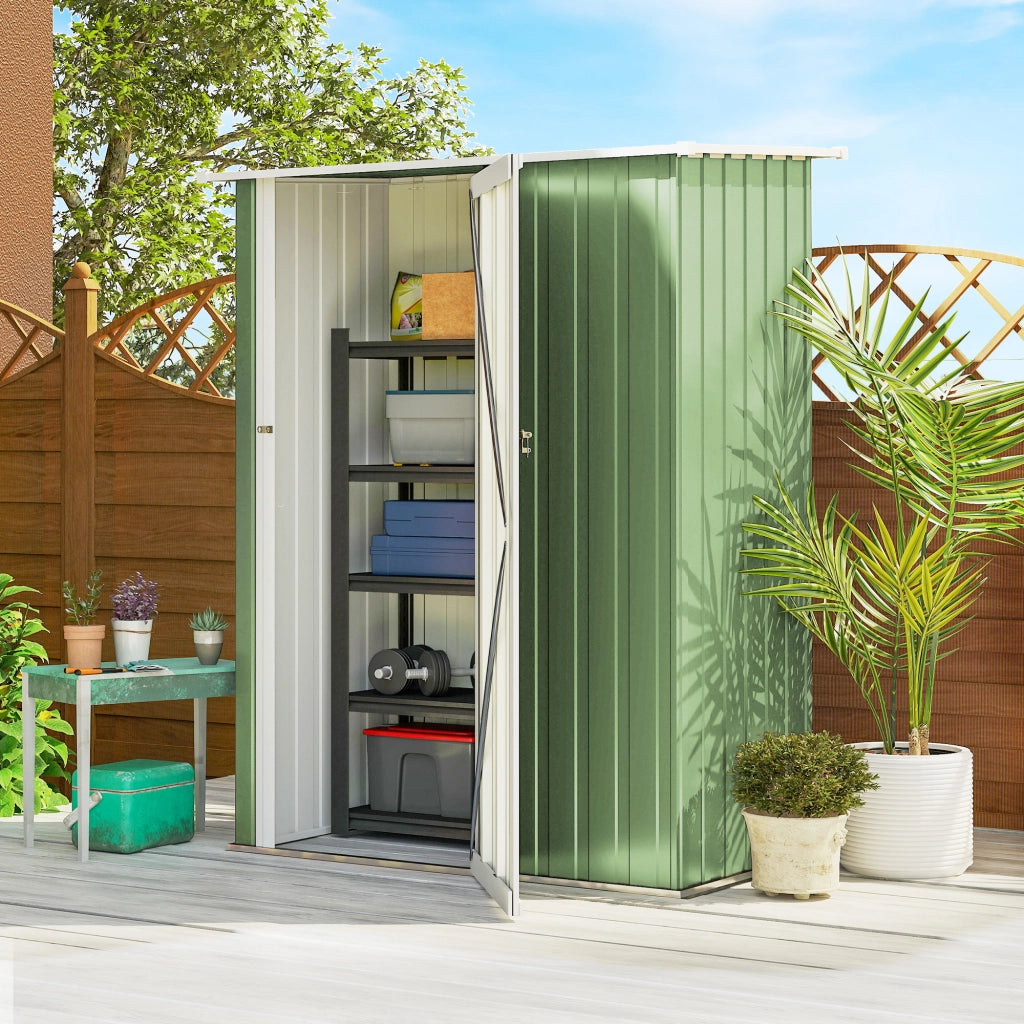 Casetta da giardino metallo ¨C zephmum ¨C Verde 142x86x189 cm