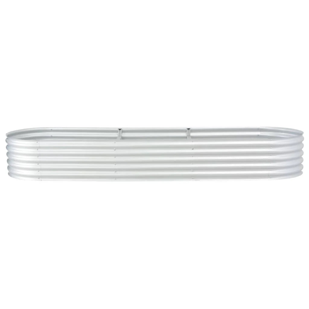 Fioriera rialzata per piante e fiori giardino 320 x 80 x 44 cm acciaio zincato argento 02_0001045