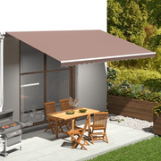Tessuto di Ricambio per Tenda da Sole Marrone 500x300 cm Poliestere 311981