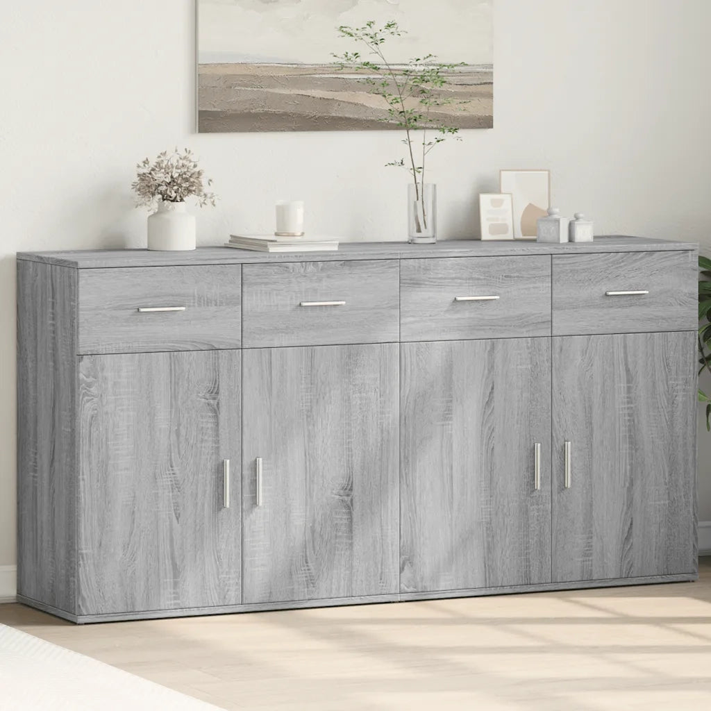 Credenze 2 pz Grigio Sonoma 79x38x80 cm in Legno Multistrato 3276621