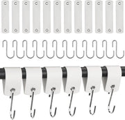 Hanger con fibbia in pelle - 12 pezzi - bianco - metallo