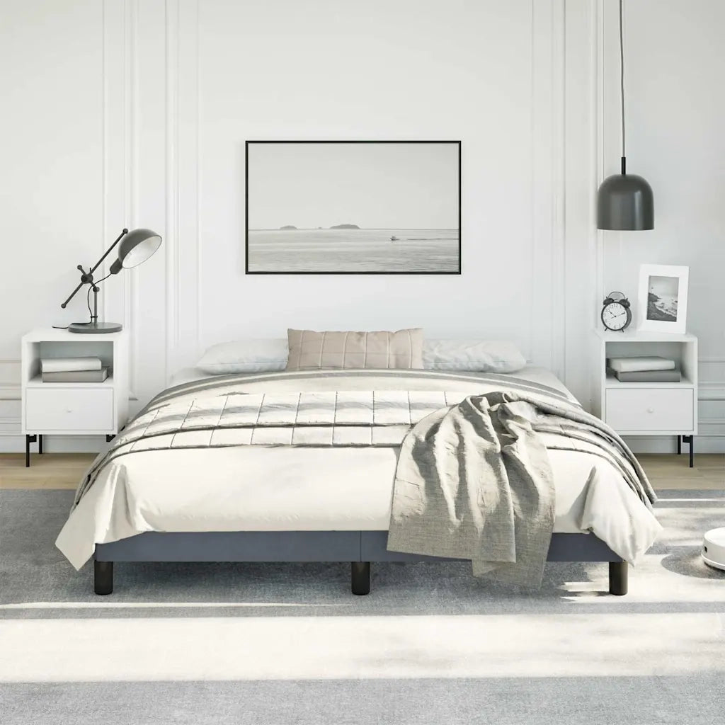 Struttura letto senza Materasso Grigio Scuro 152x203 cm matrimoniale Velluto 347010
