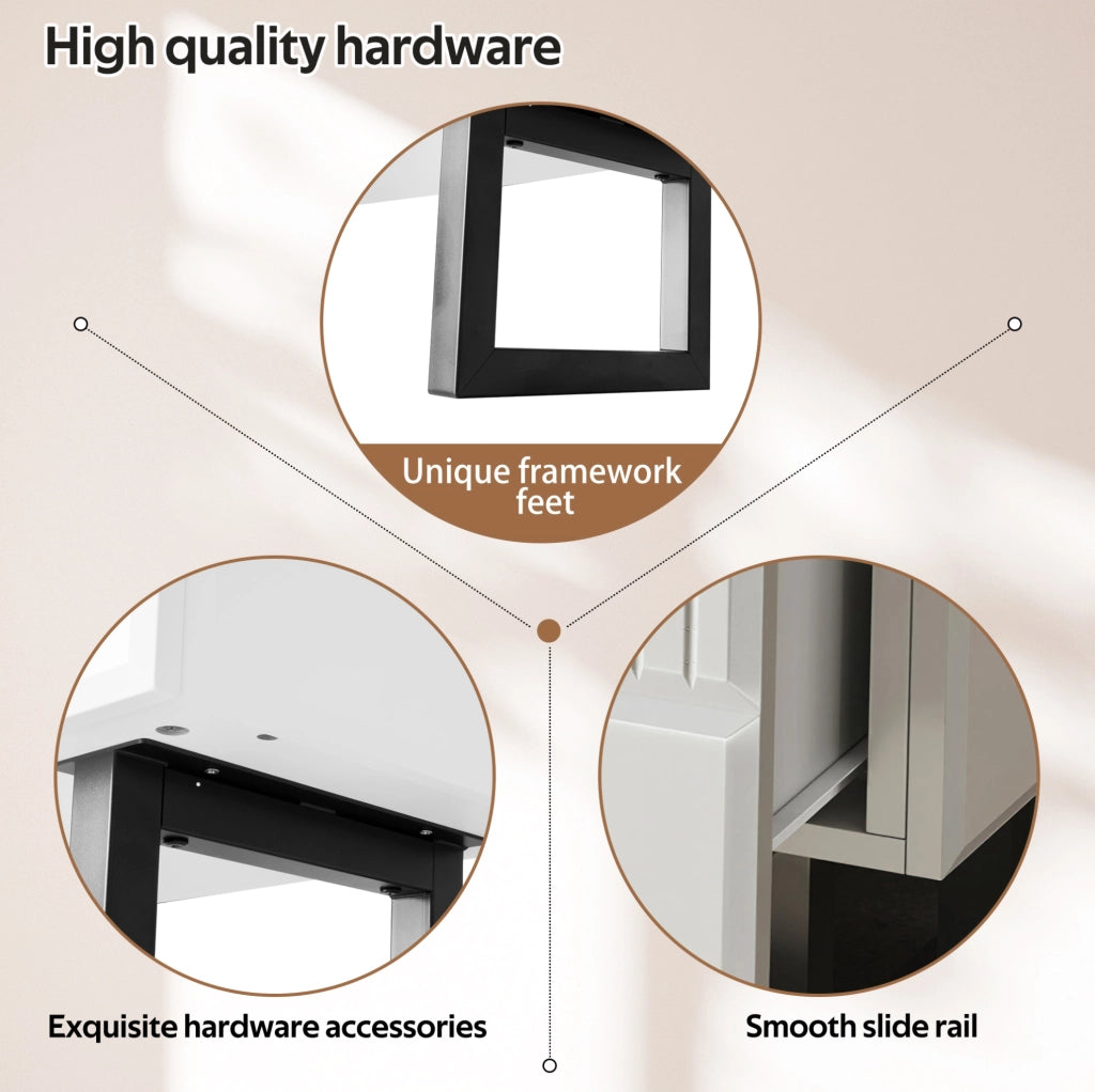 Mobile TV in MDF e PB nero e bianco con 3 cassetti, 170x35x47 cm
