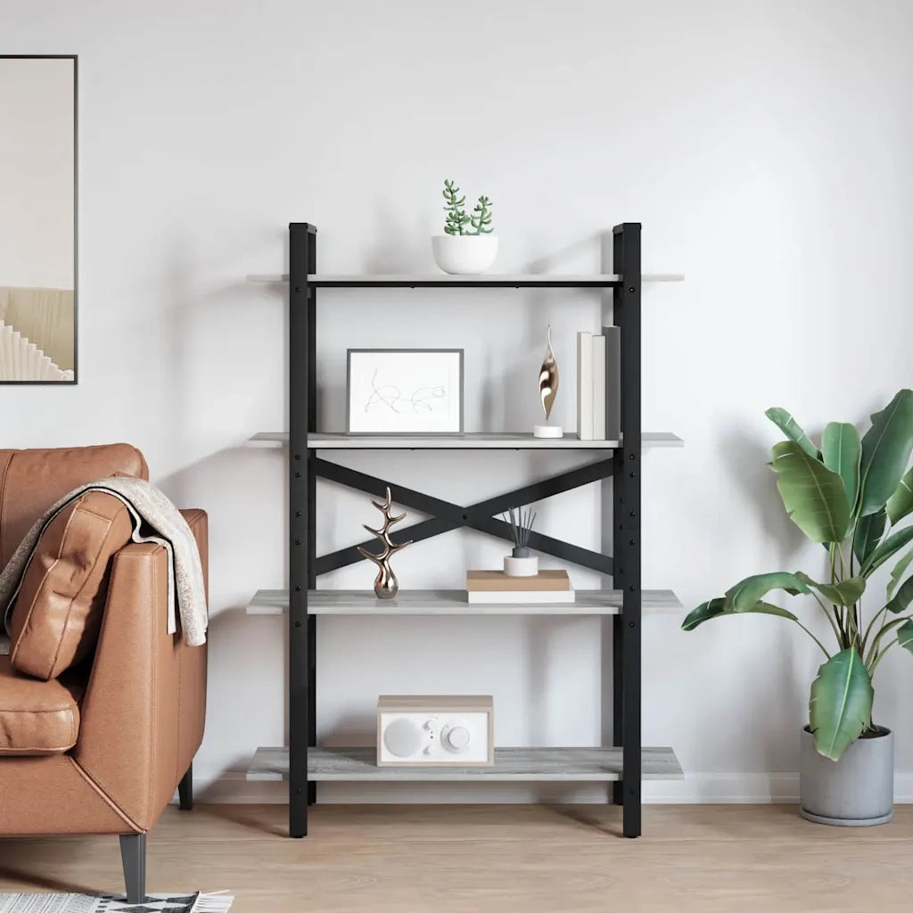 Libreria Grigio Sonoma 100 x 33,5 x 140 cm Legno multistrato 883943