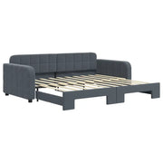 Divano letto | Sof¨¤ letto | Letto singolo Estraibile Grigio Scuro 90x190cm Velluto
