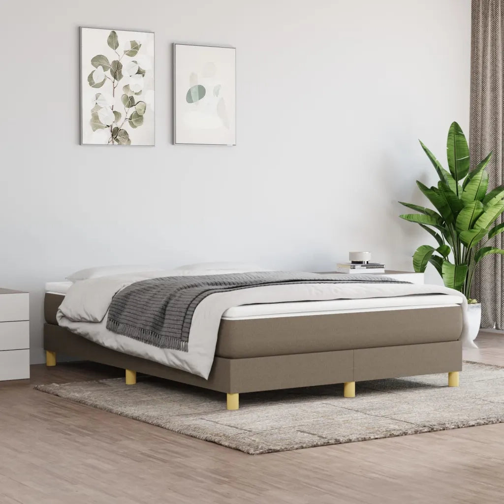 Struttura Letto a Rete a Molle Tortora 140x190 cm in Tessuto 3120610