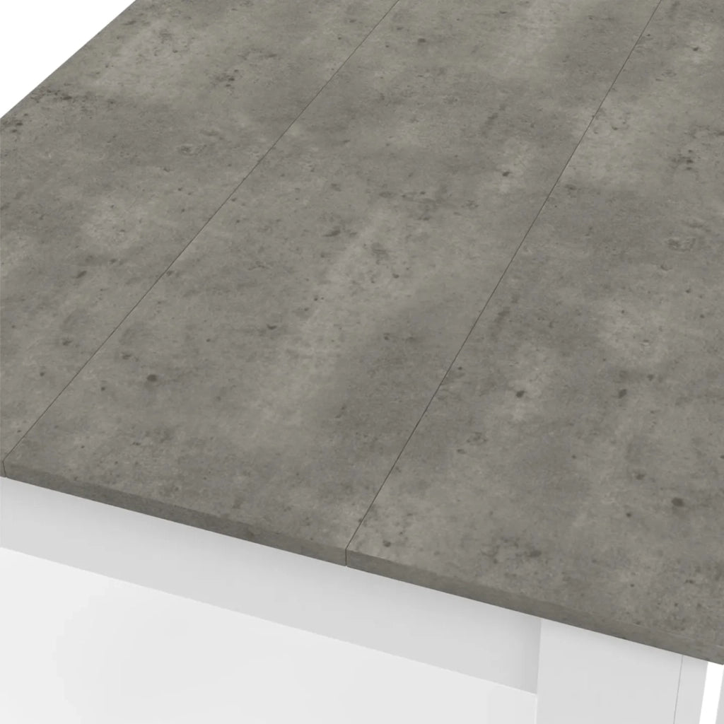 IDMarket - Tavolo da pranzo rettangolare ROZY 4 persone piano effetto cemento bianco 110 cm