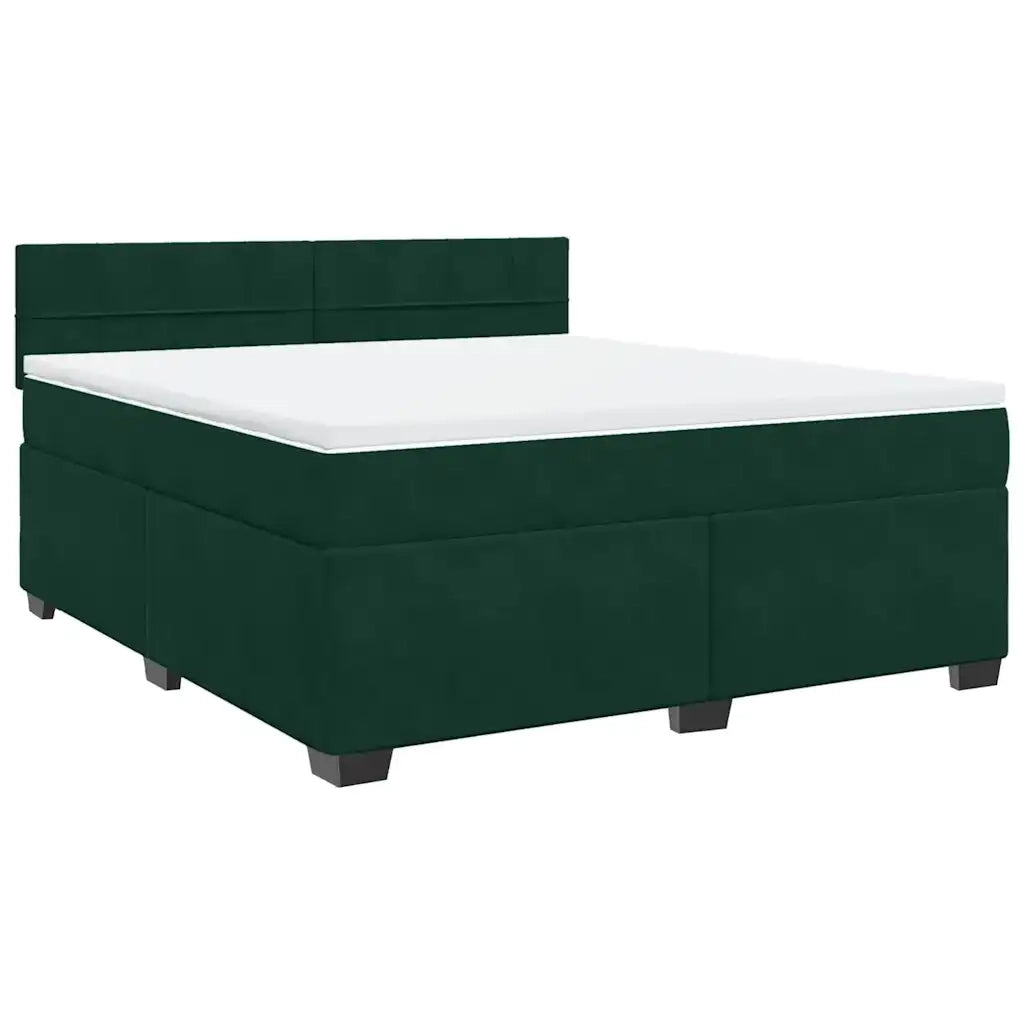 Giroletto a Molle con Materasso Verde Scuro 180x200 cm Velluto 3288681