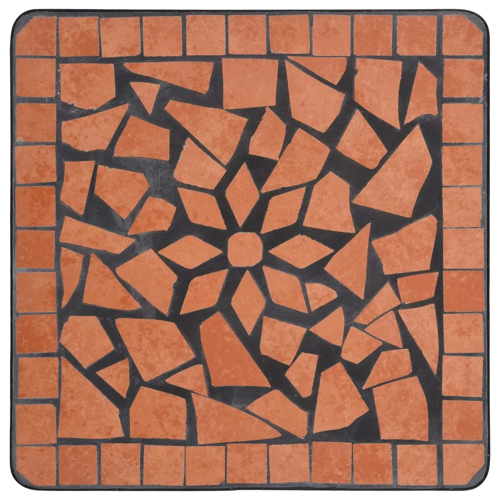 Tavolino di Servizio con Mosaico Terracotta in Ceramica CFW8898003