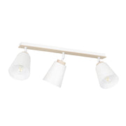 Plafoniera Emibig Atlas 3 bianca/legno 3xE27 90cm IP20