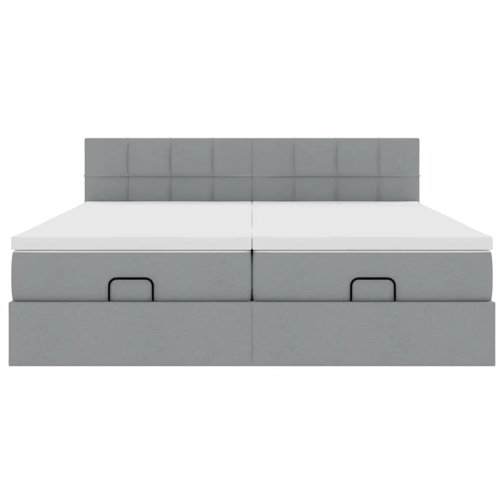 Struttura Letto Pouf con Materassi 160x200 cm in Tessuto 3312836
