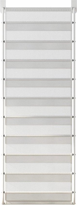 Sostegno Scarpe Appeso - Per Porta - Con Ganci in Metallo - Bianco - 56x21x151 cm
