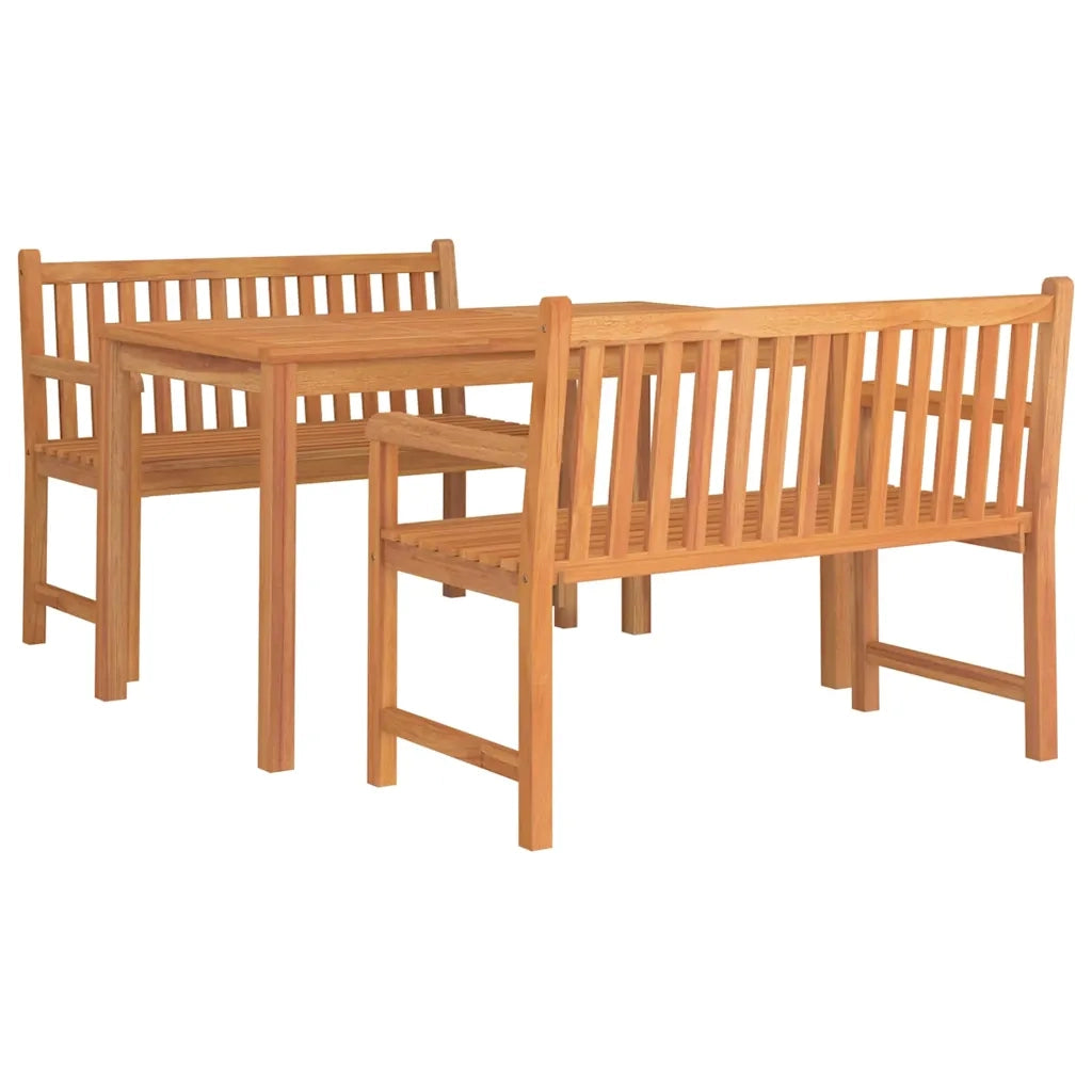 Set da Pranzo per Giardino 3 pz in Legno Massello di Teak 3157150