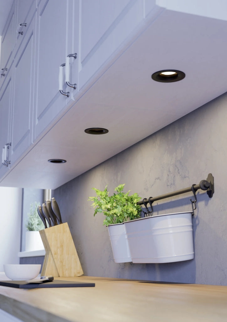 Set 3 Faretti Incasso Moderno Saliceto Alluminio Nero Led 4,8W 3X450Lm Ip20