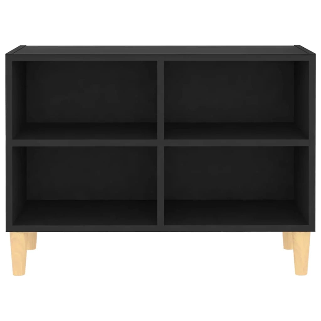 Mobile TV multimediale scaffale TV credenza mobile TV per sala da pranzo soggiorno camera da letto con gambe in legno massello 69,5 x 30 x 50 cm nero 02_0026848